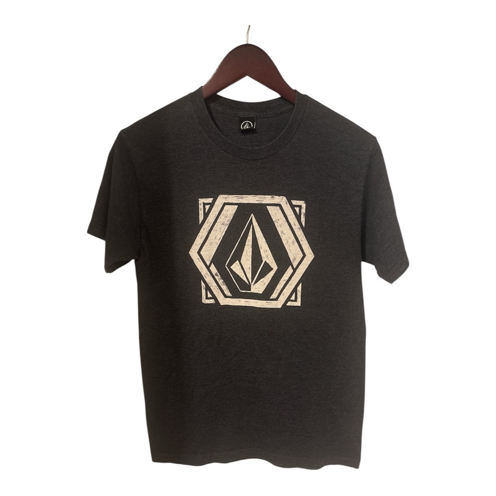 Volcom Logo Men’s Skate Short Sleeve Charcoal Gray T-Shirt Size Small
